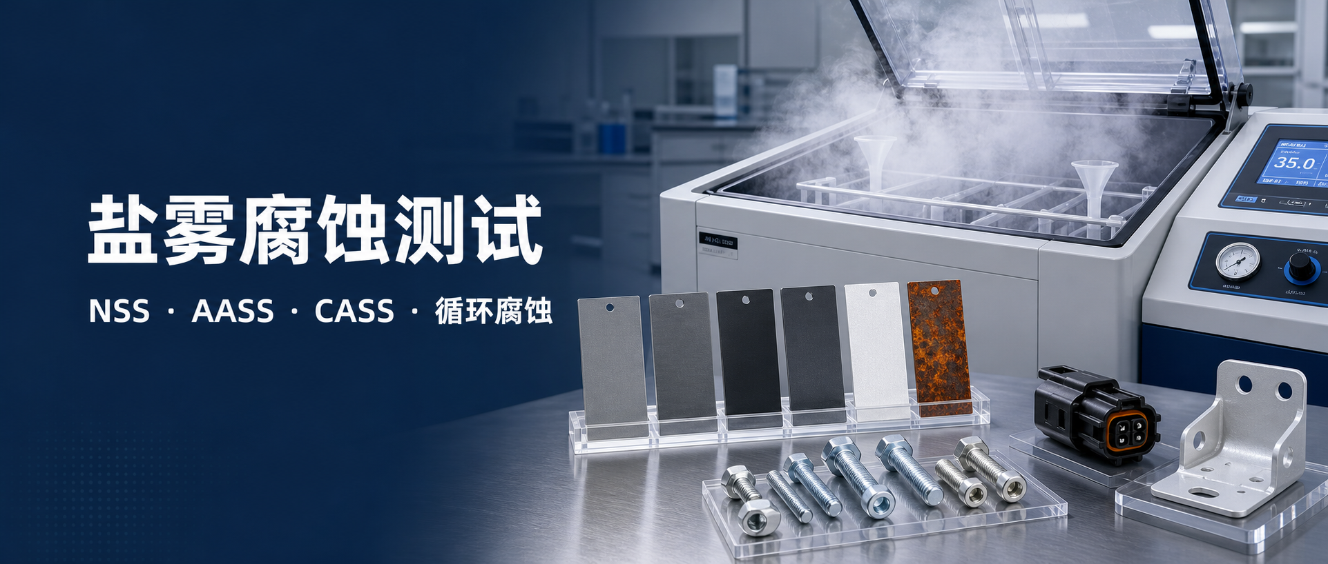 盐雾腐蚀测试实验室与NSS AASS CASS循环腐蚀