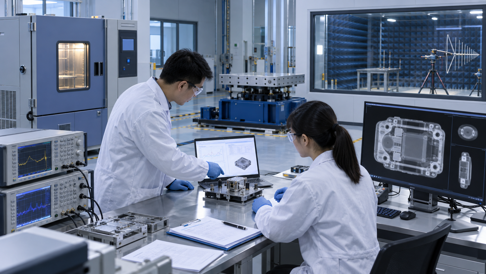 高新技术产品环境可靠性EMC工业CT和数据复核测试流程示意